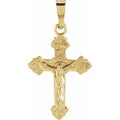 14K Yellow Gold 18x13 mm Youth Crucifix Pendant