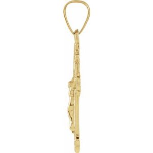 14K Yellow Gold 18x13 mm Youth Crucifix Pendant