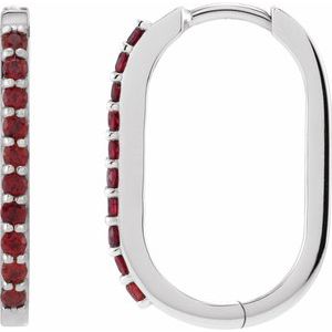 Accented Elongated Hoop Earrings