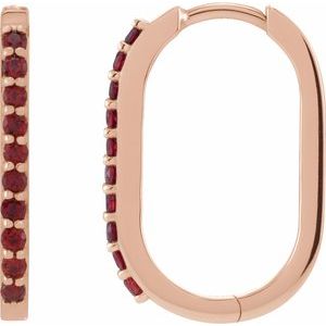 Accented Elongated Hoop Earrings