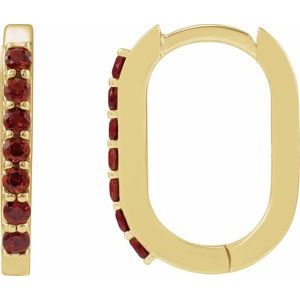 Accented Elongated Hoop Earrings