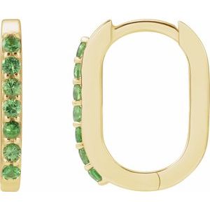 Accented Elongated Hoop Earrings