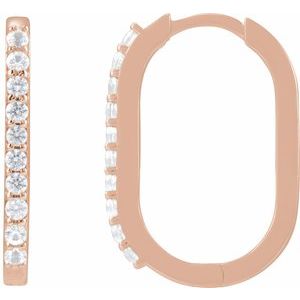 Accented Elongated Hoop Earrings