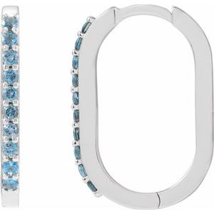 Accented Elongated Hoop Earrings