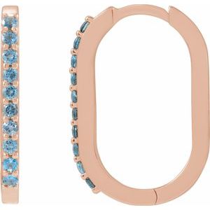 Accented Elongated Hoop Earrings