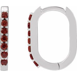 Accented Elongated Hoop Earrings