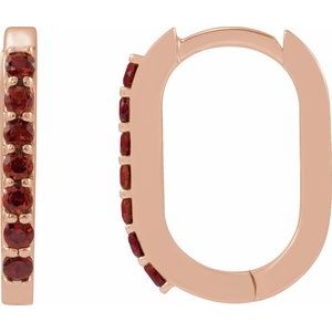 Accented Elongated Hoop Earrings