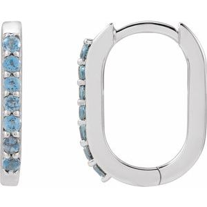 Accented Elongated Hoop Earrings