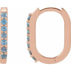 Accented Elongated Hoop Earrings