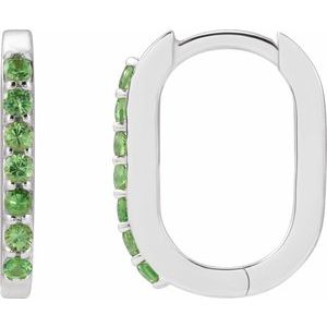 Accented Elongated Hoop Earrings