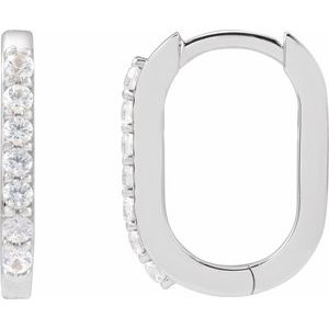Accented Elongated Hoop Earrings