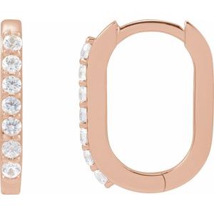 Accented Elongated Hoop Earrings