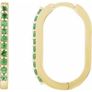 Accented Elongated Hoop Earrings