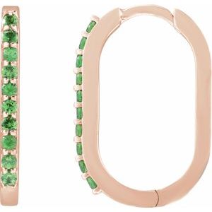 Accented Elongated Hoop Earrings