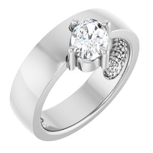 Asymmetric Solitaire Ring