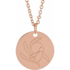 Birth Flower Necklace or Pendant