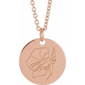 Birth Flower Necklace or Pendant