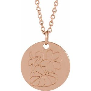 Birth Flower Necklace or Pendant
