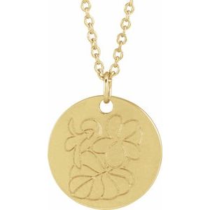 Birth Flower Necklace or Pendant