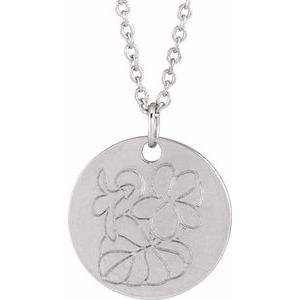 Birth Flower Necklace or Pendant