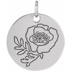 Birth Flower Necklace or Pendant