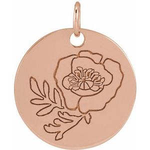 Birth Flower Necklace or Pendant