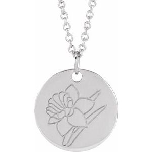 Birth Flower Necklace or Pendant