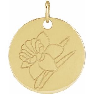 Birth Flower Necklace or Pendant