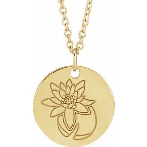 Birth Flower Necklace or Pendant
