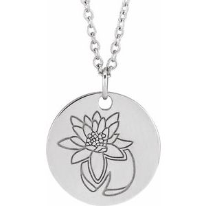 Birth Flower Necklace or Pendant