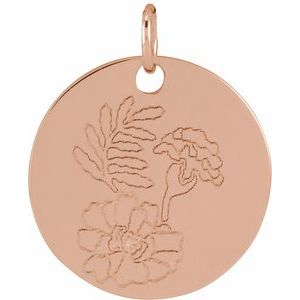 Birth Flower Necklace or Pendant