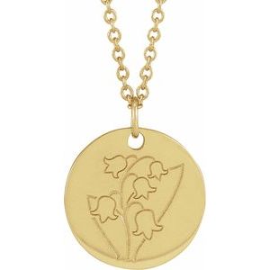 Birth Flower Necklace or Pendant