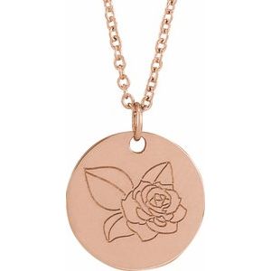 Birth Flower Necklace or Pendant