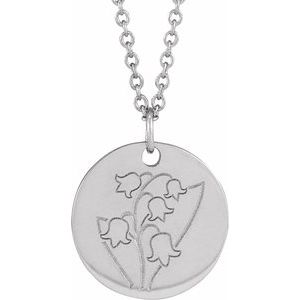 Birth Flower Necklace or Pendant