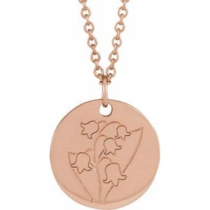 Birth Flower Necklace or Pendant