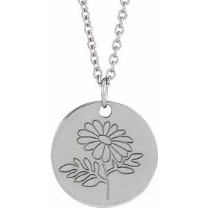 Birth Flower Necklace or Pendant
