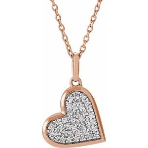 Pavé-Style Heart Necklace or Charm/Pendant