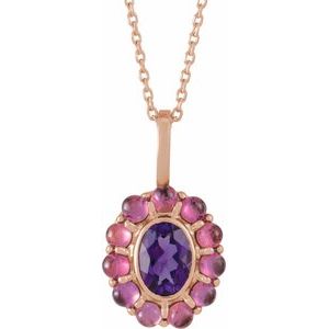 Cabochon Halo-Style Necklace or Pendant