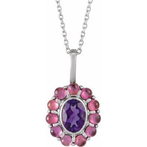 Cabochon Halo-Style Necklace or Pendant