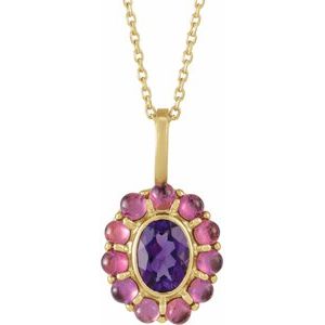 Cabochon Halo-Style Necklace or Pendant