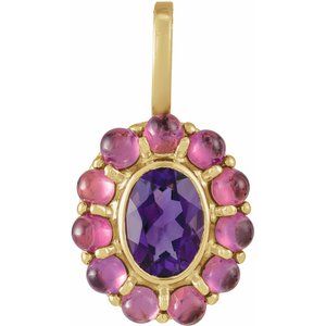 Cabochon Halo-Style Necklace or Pendant