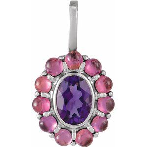 Cabochon Halo-Style Necklace or Pendant