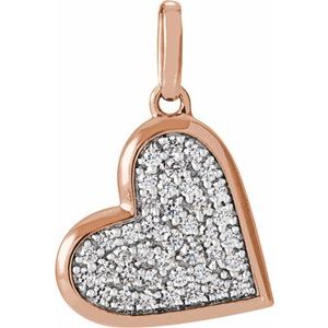 Pavé-Style Heart Necklace or Charm/Pendant