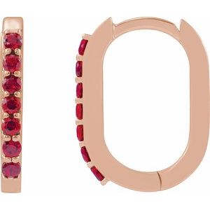 Accented Elongated Hoop Earrings