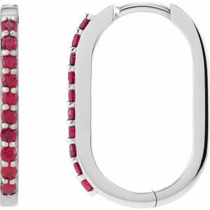 Accented Elongated Hoop Earrings