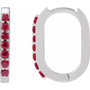 Accented Elongated Hoop Earrings