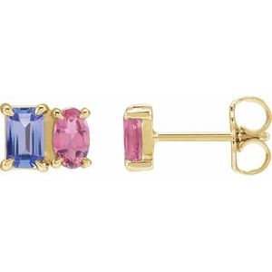 Two-Stone Stud Earrings