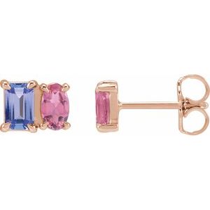Two-Stone Stud Earrings