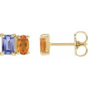 Two-Stone Stud Earrings