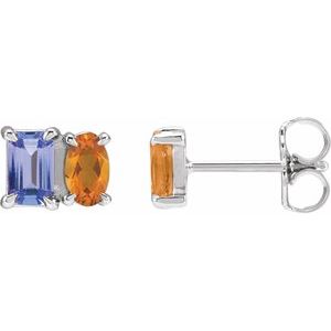 Two-Stone Stud Earrings